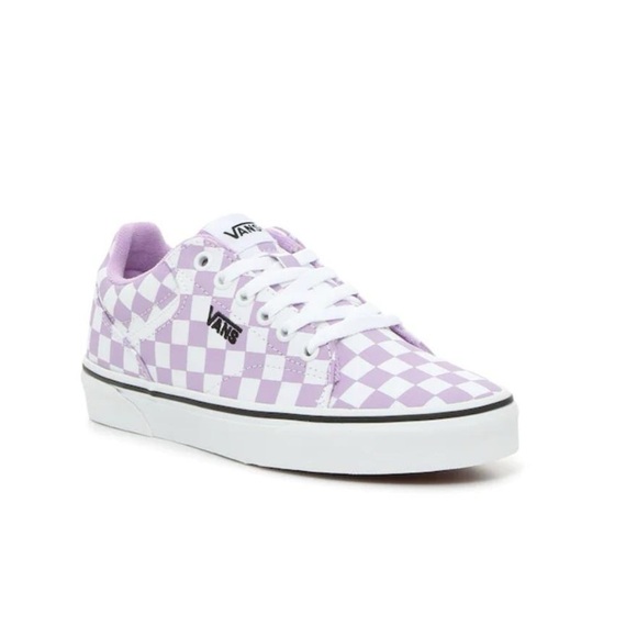 Vans Shoes - NWOT Vans Seldan Purple White Checkered Sneakers size 10 Women’s